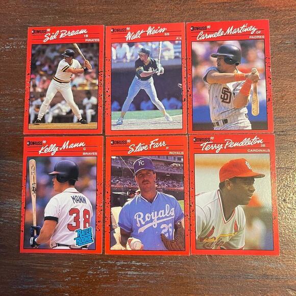 1990 Donruss Error Cards ( No DOT After Inc ) Lot of 6 Different Cards - Picture 1 of 8